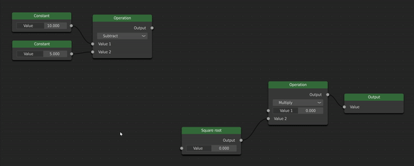 Animation showing a node scene with nodes being created and edited